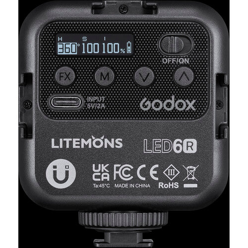 مصباح فيديو LED بحجم الجيب من Godox Litemons RGB (RGB و3200 إلى 6500K) مصباح فيديو LED بحجم الجيب من Godox Litemons RGB (RGB و3200 إلى 6500K)